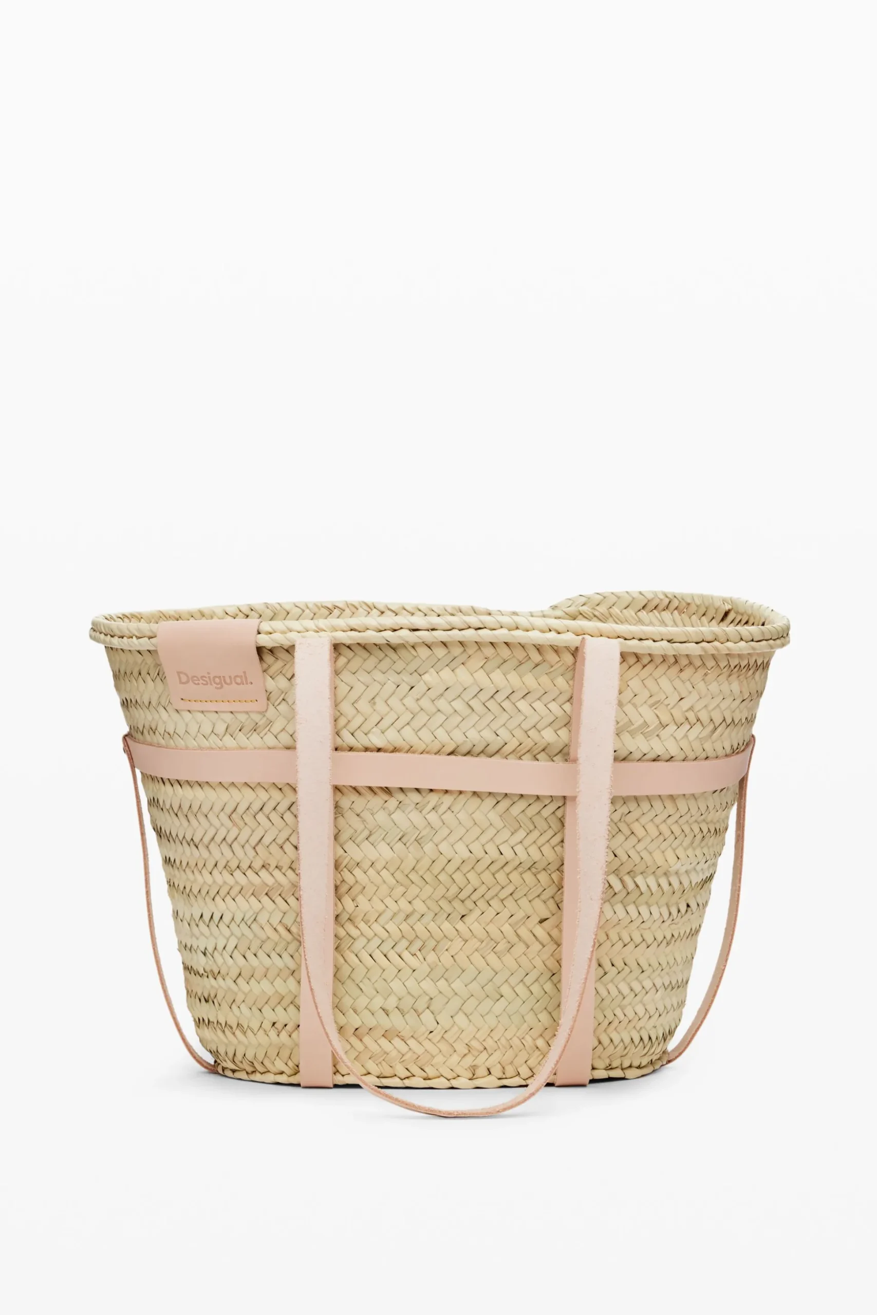 Cesta de mimbre L piel