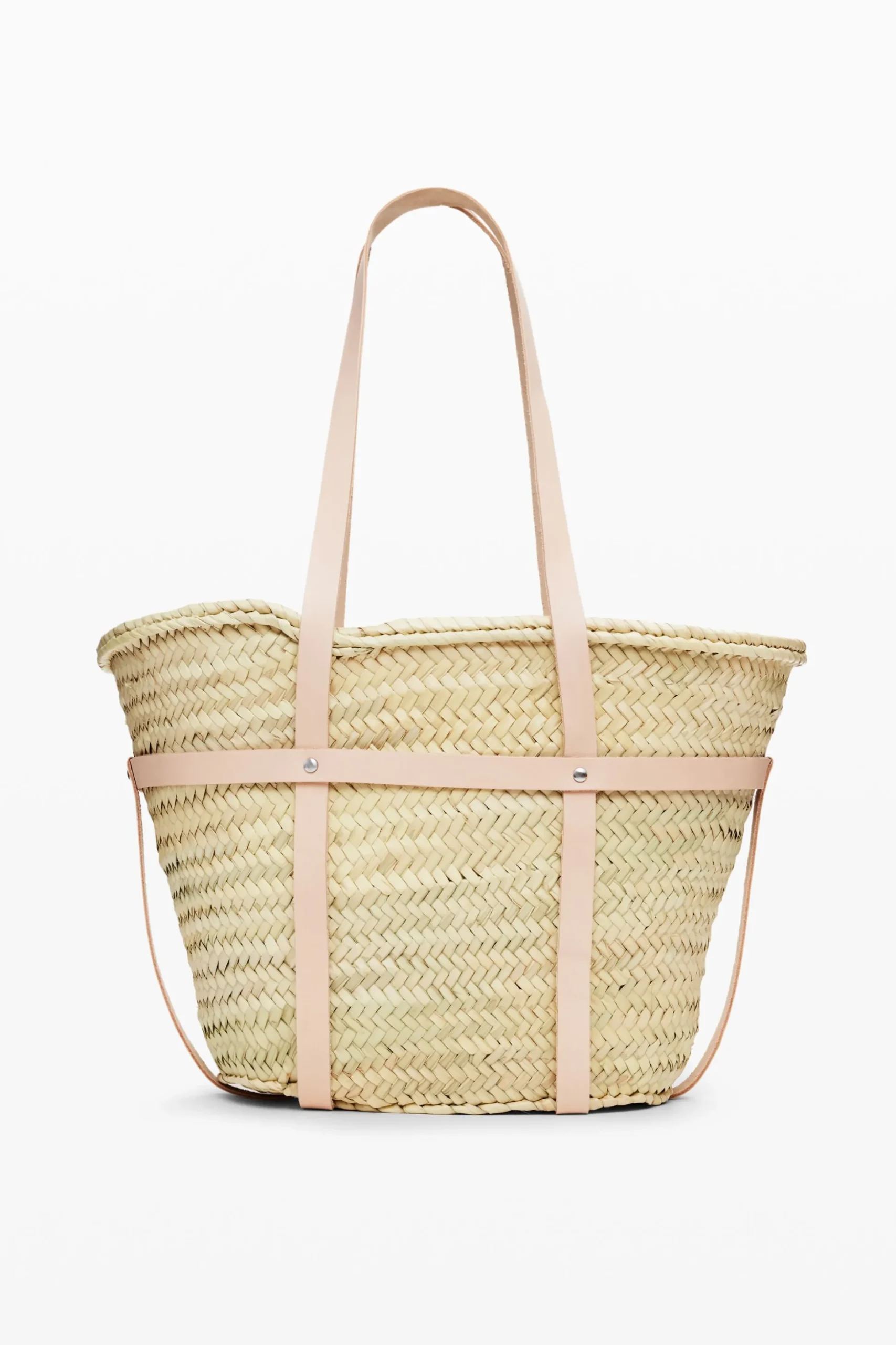 Cesta de mimbre L piel