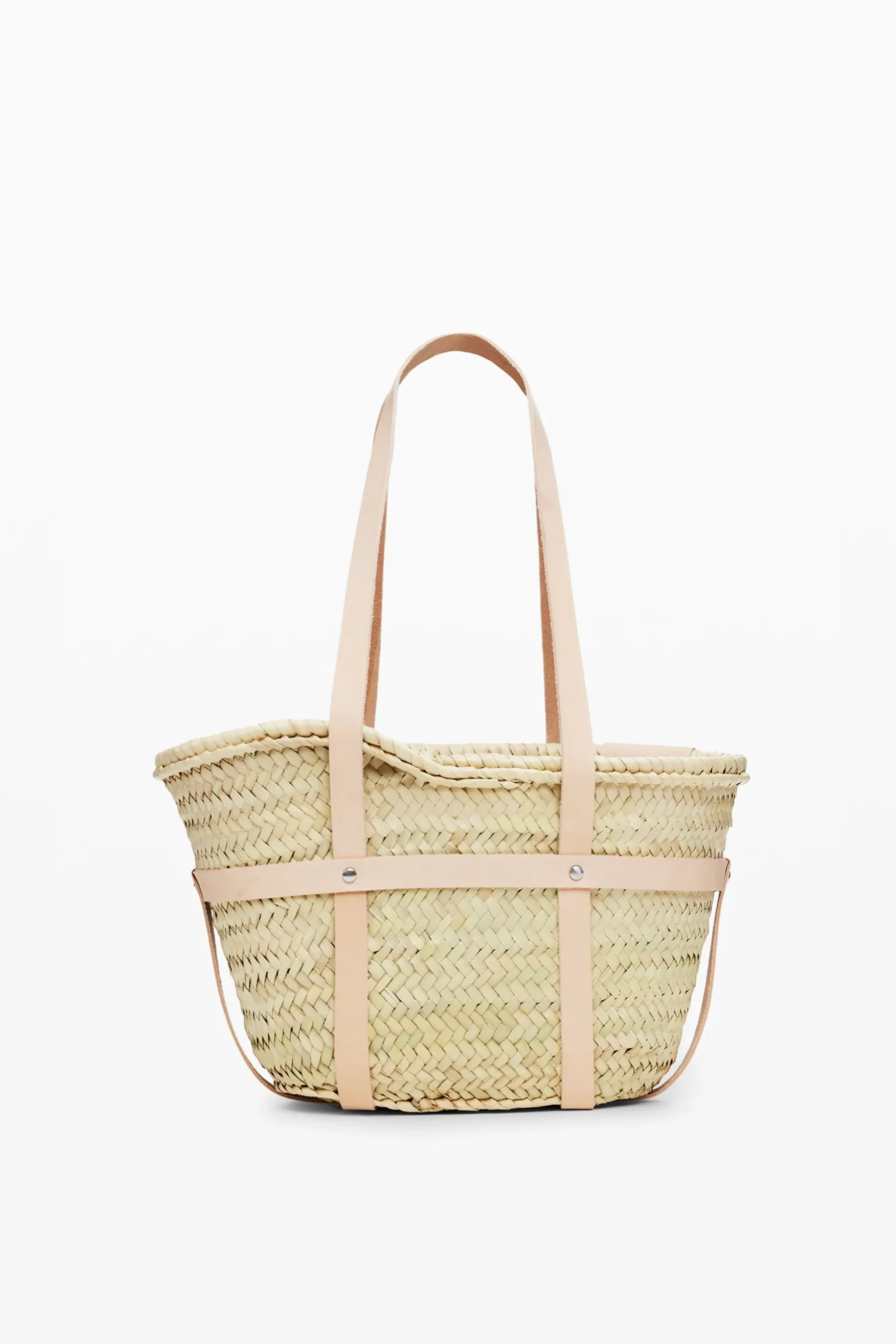 Cesta de mimbre S piel