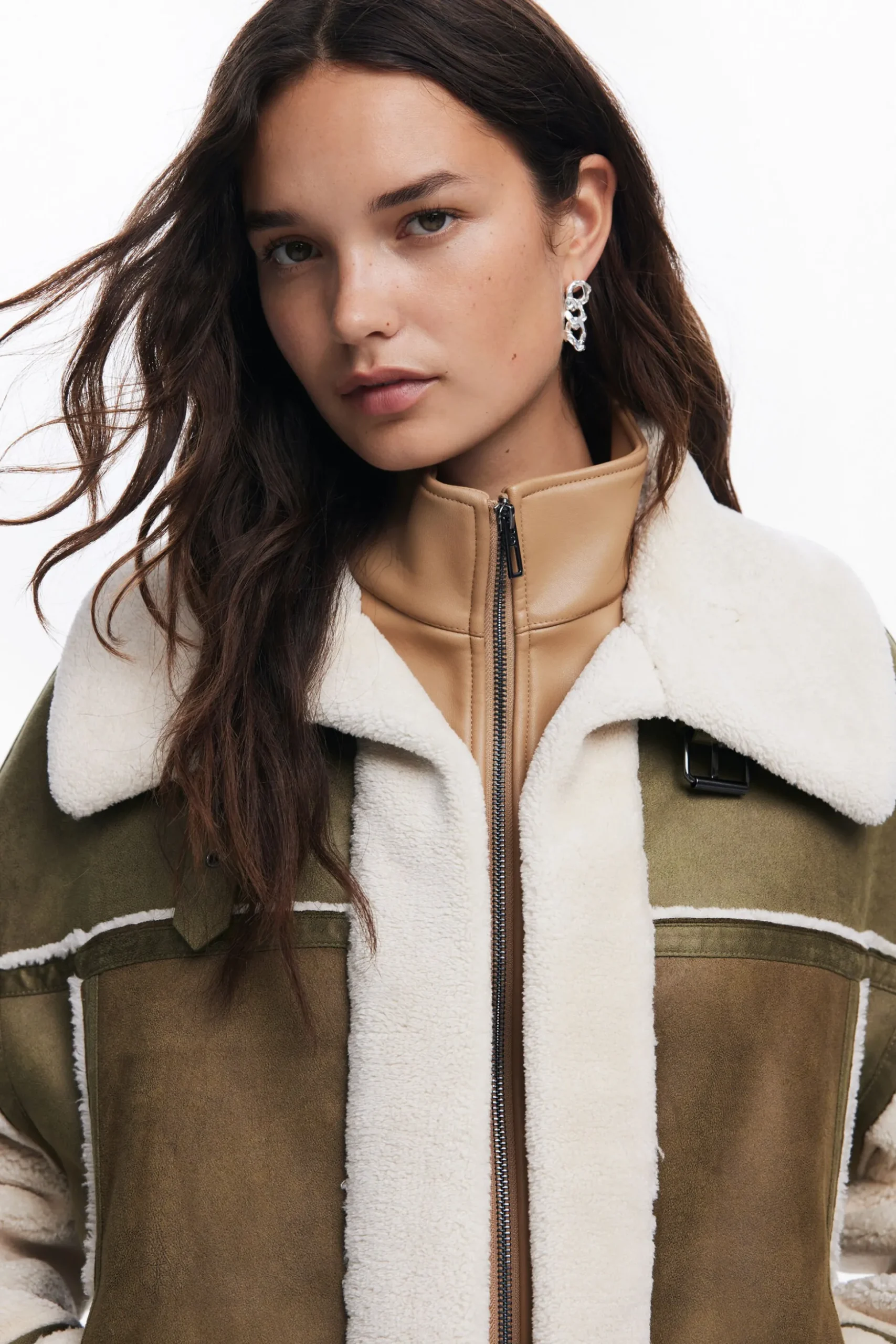 Chaqueta biker borrego