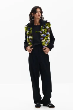 Chaqueta combinada flores