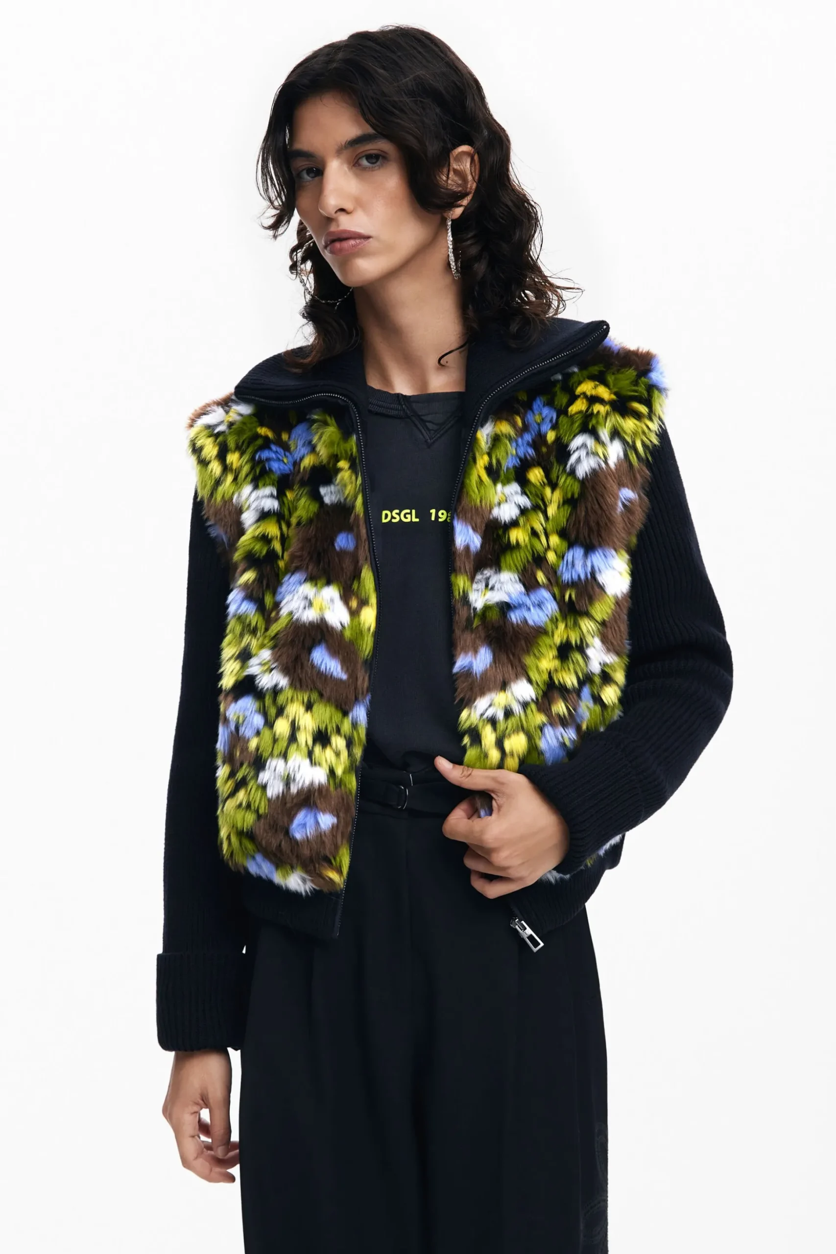 Chaqueta combinada flores