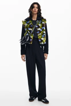 Chaqueta combinada flores