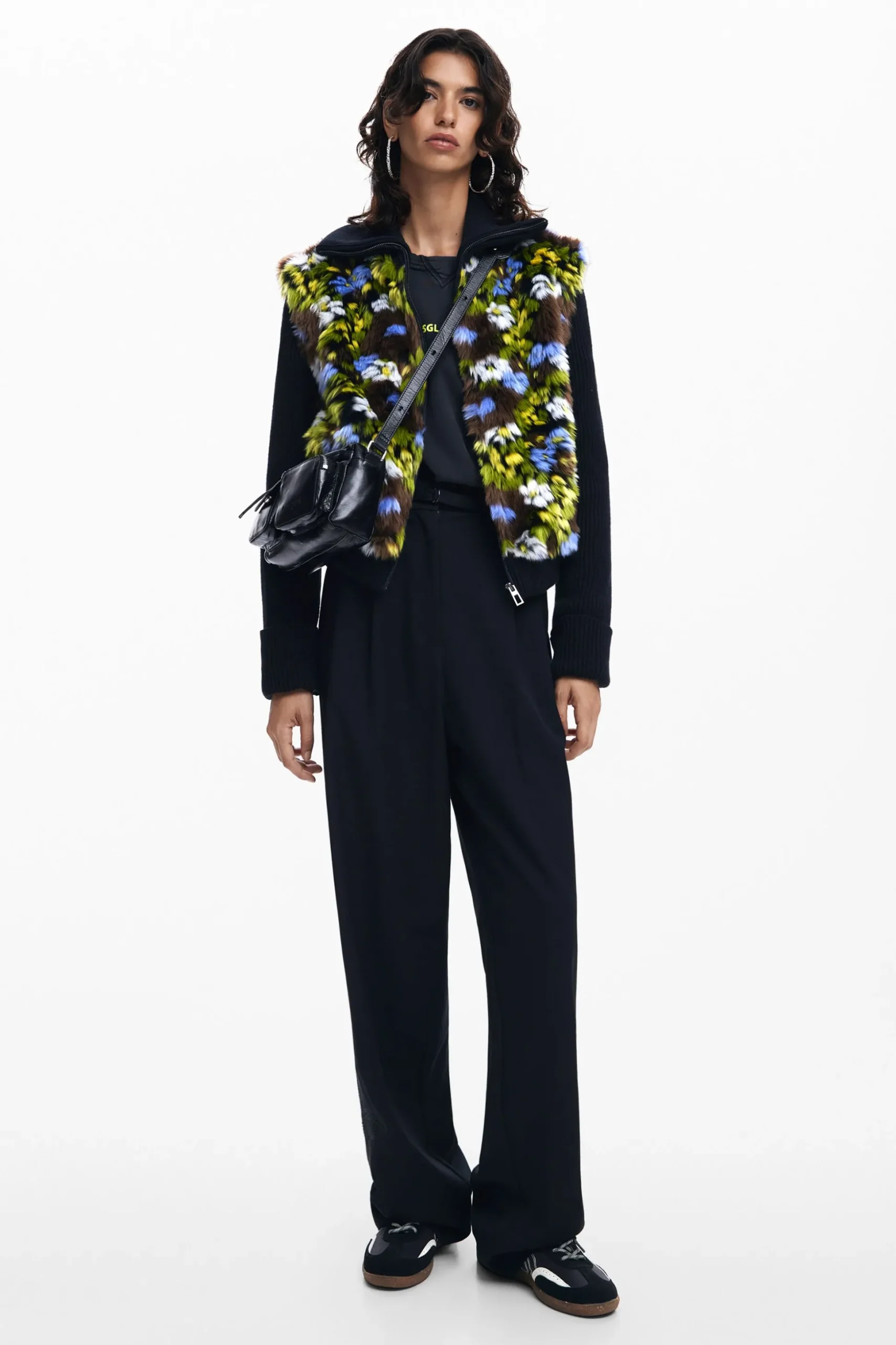 Chaqueta combinada flores