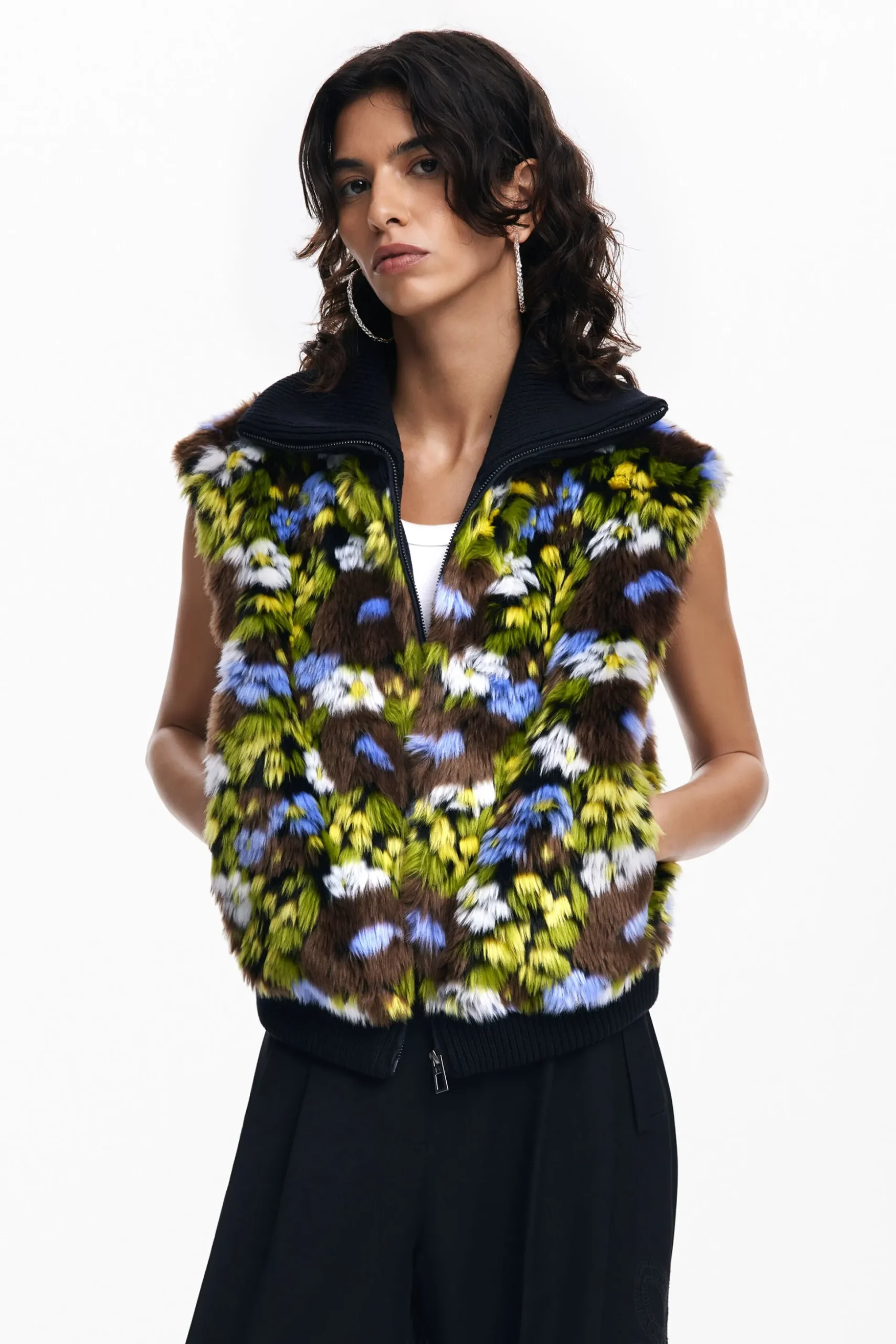 Chaqueta combinada flores