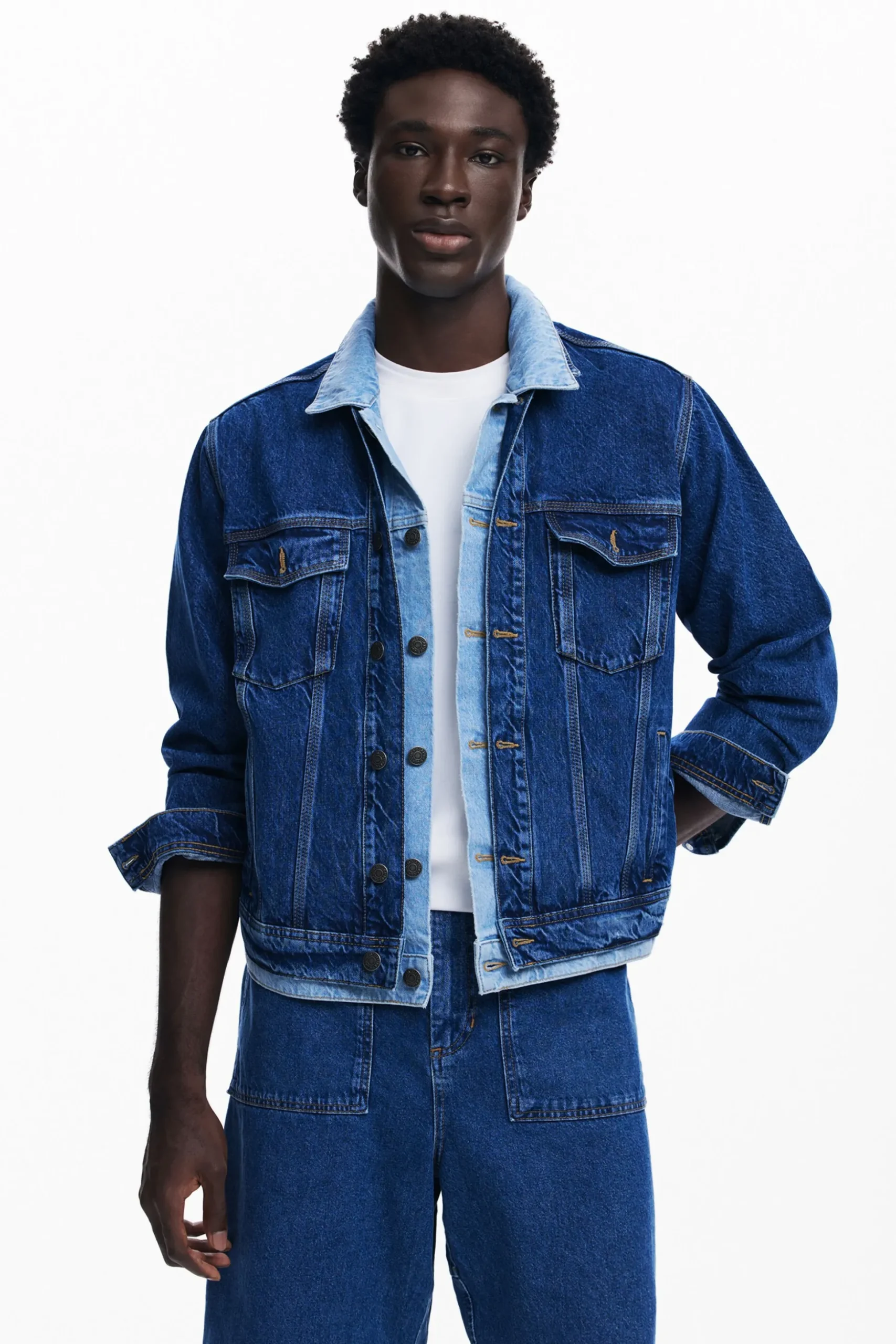 Chaqueta denim patchwork