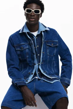 Chaqueta denim patchwork