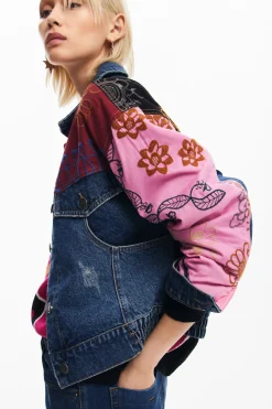 Chaqueta denim patchwork