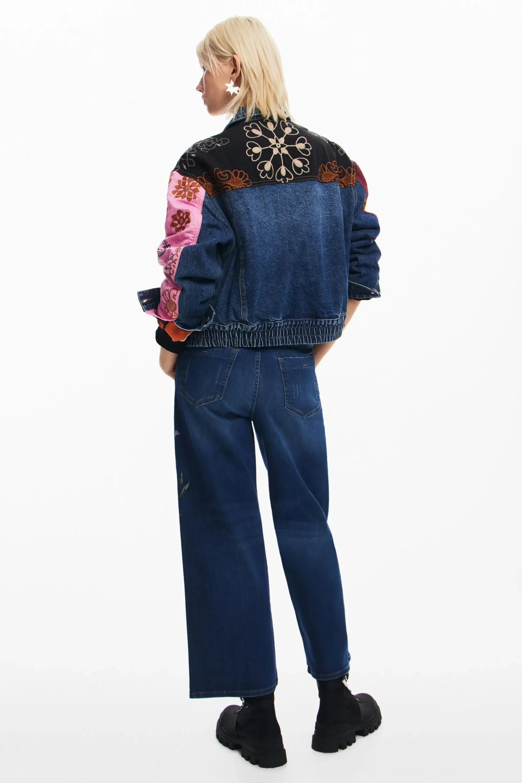 Chaqueta denim patchwork