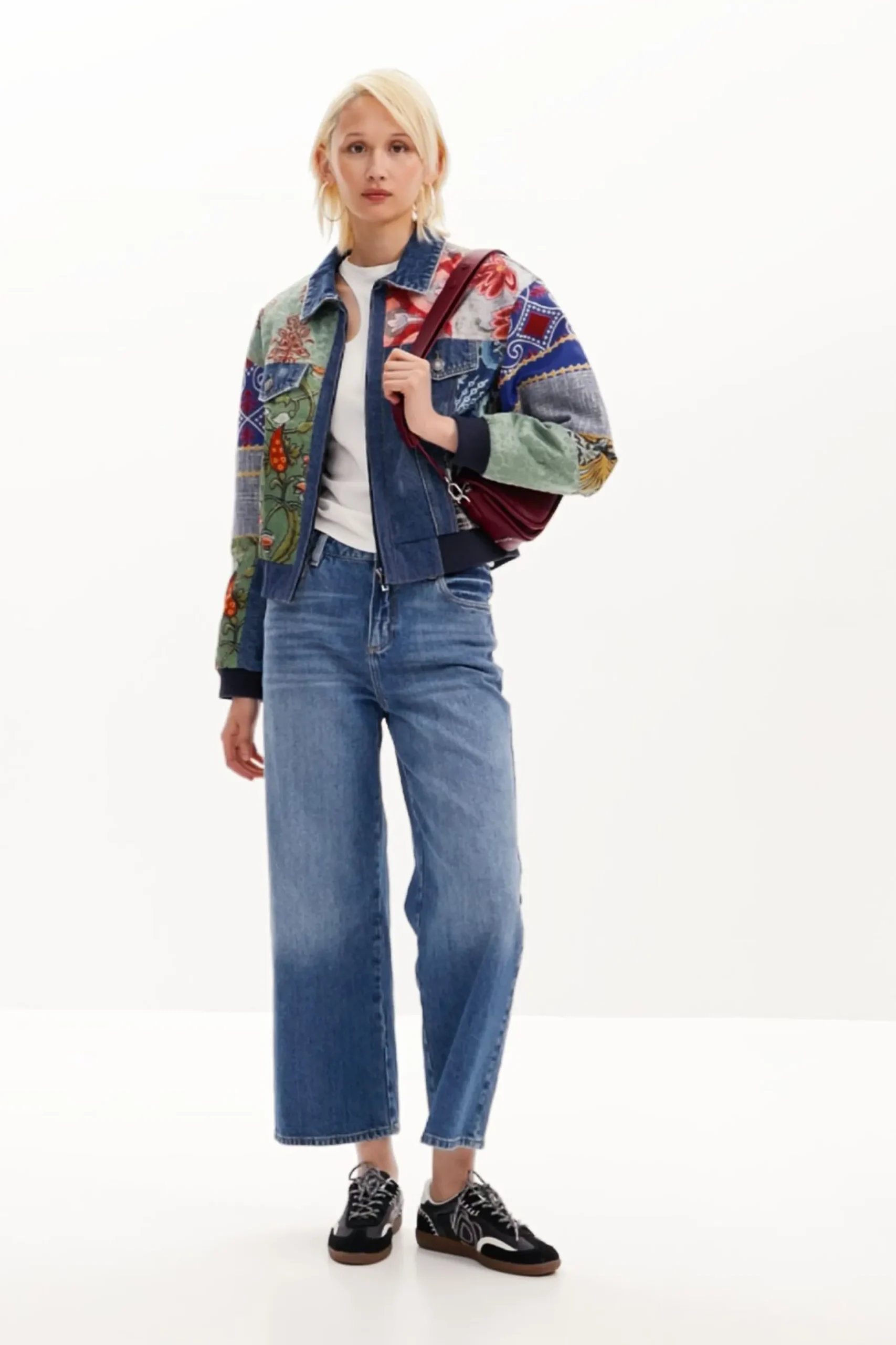 Chaqueta denim patchwork