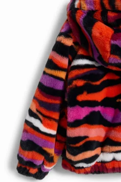 Chaqueta efecto pelo animal print multicolor