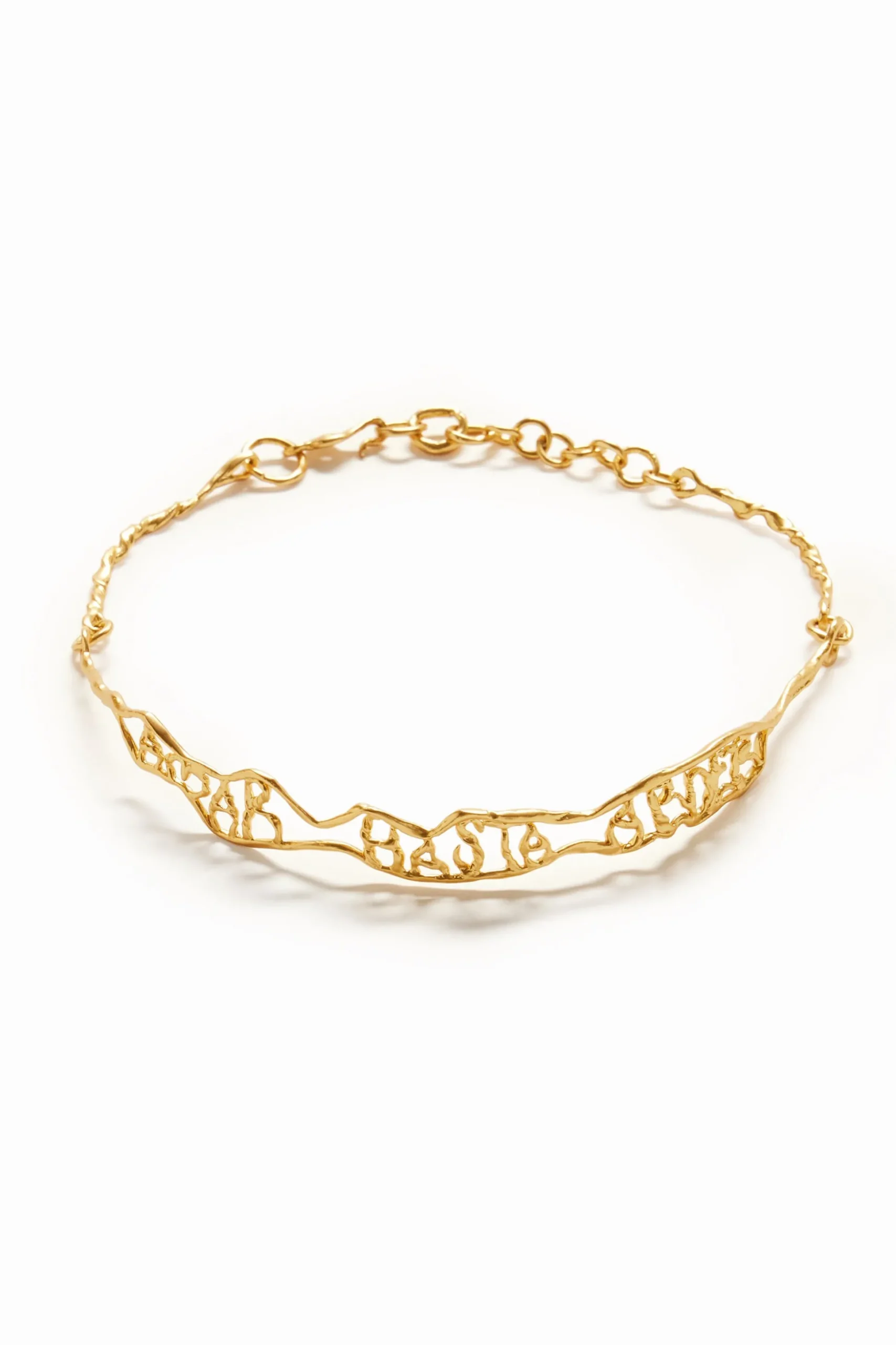 Choker mensaje estrecho baño oro Zalio