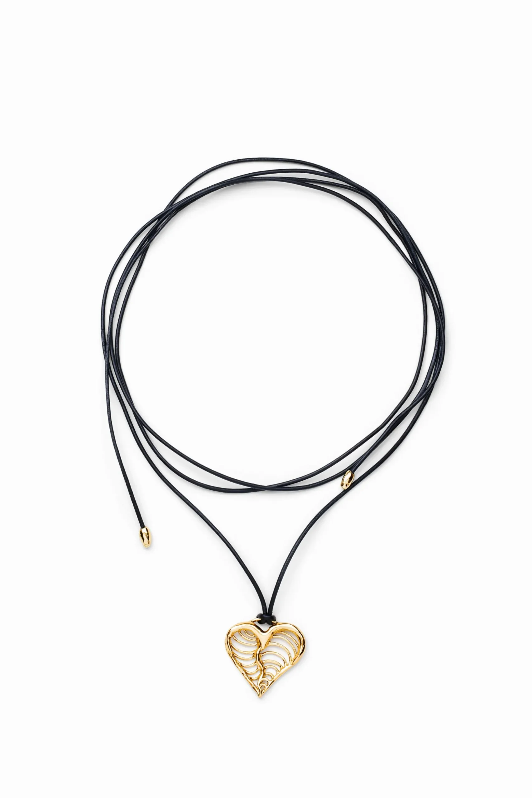 Colgante corazón cordón baño oro Zalio