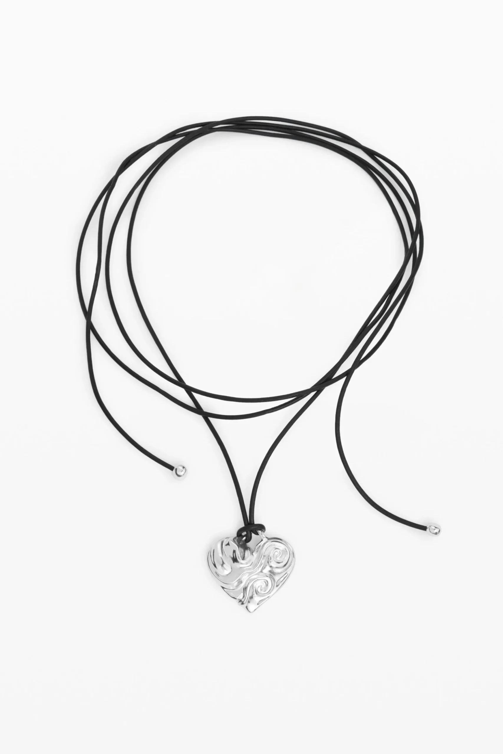 Colgante corazón cuerda baño plata Zalio