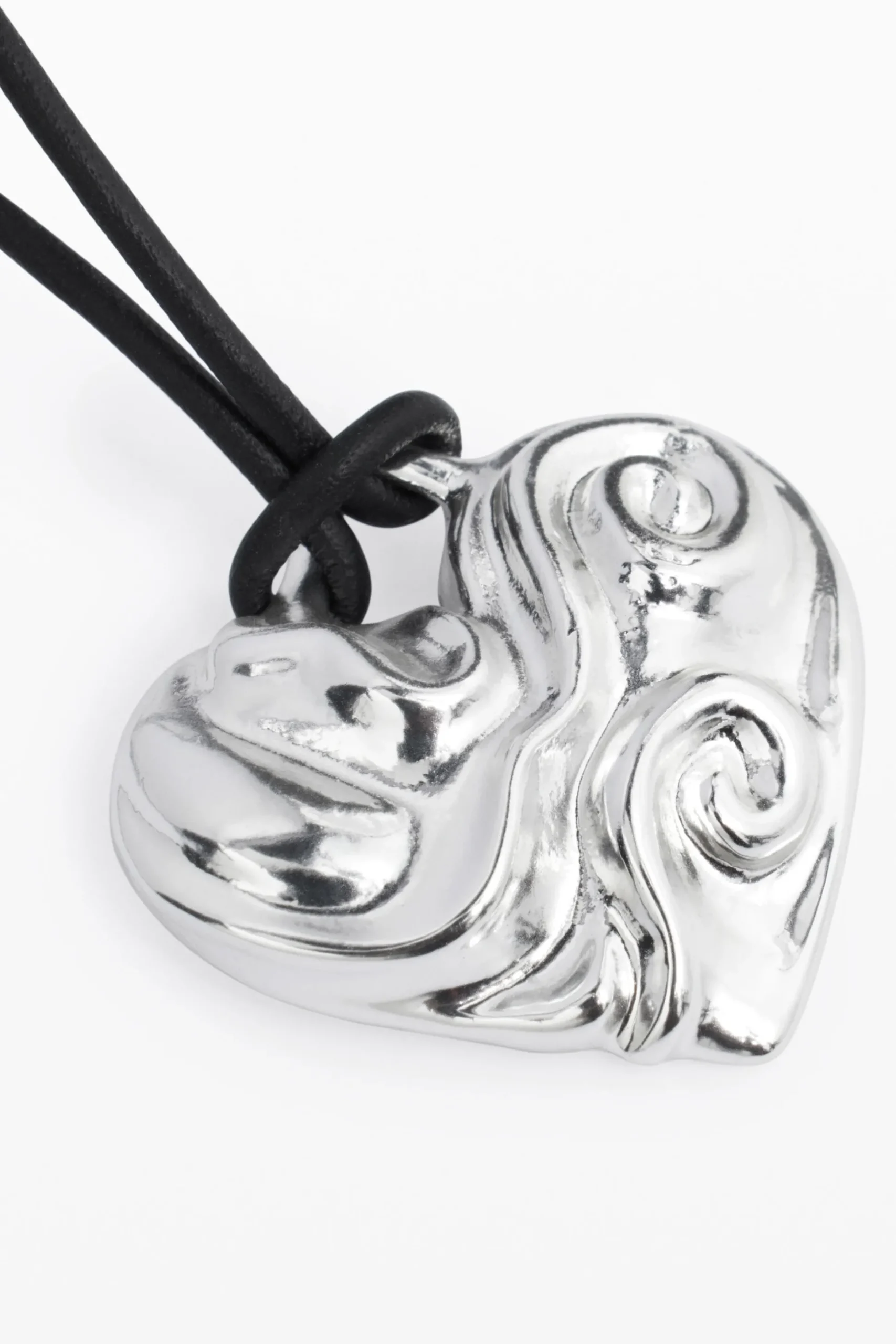 Colgante corazón cuerda baño plata Zalio