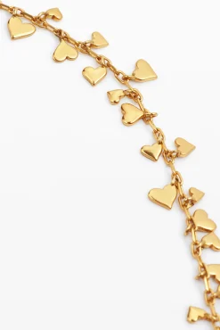 Colgante multi corazones baño oro Zalio