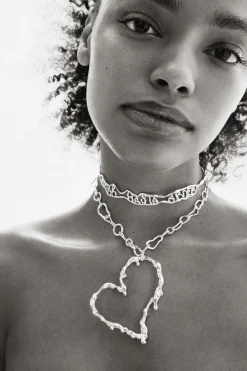 Collar corazón baño oro Zalio