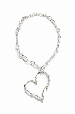 Collar corazón baño plata Zalio
