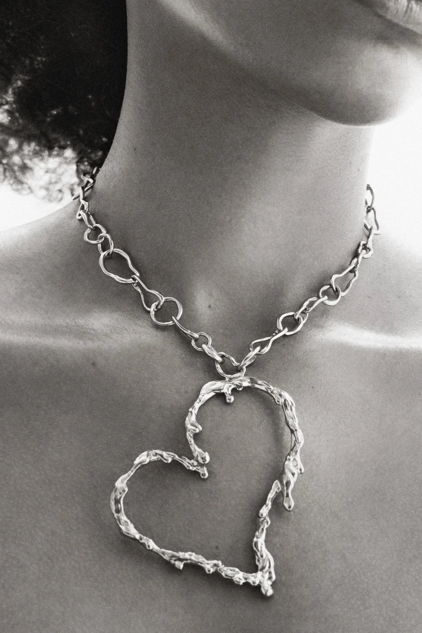Collar corazón baño plata Zalio