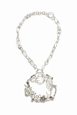 Collar mensaje baño plata Zalio