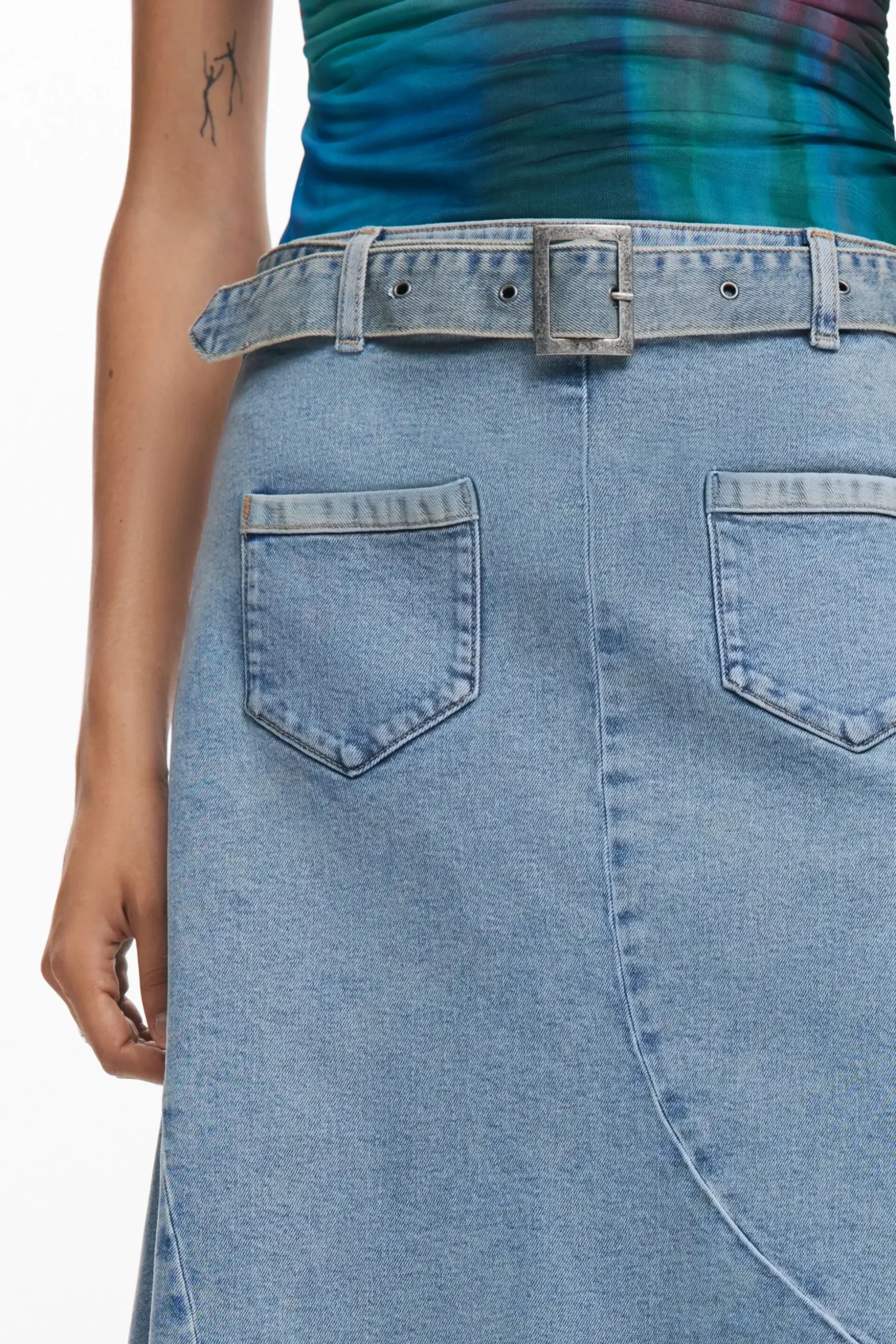 Falda denim asimétrica