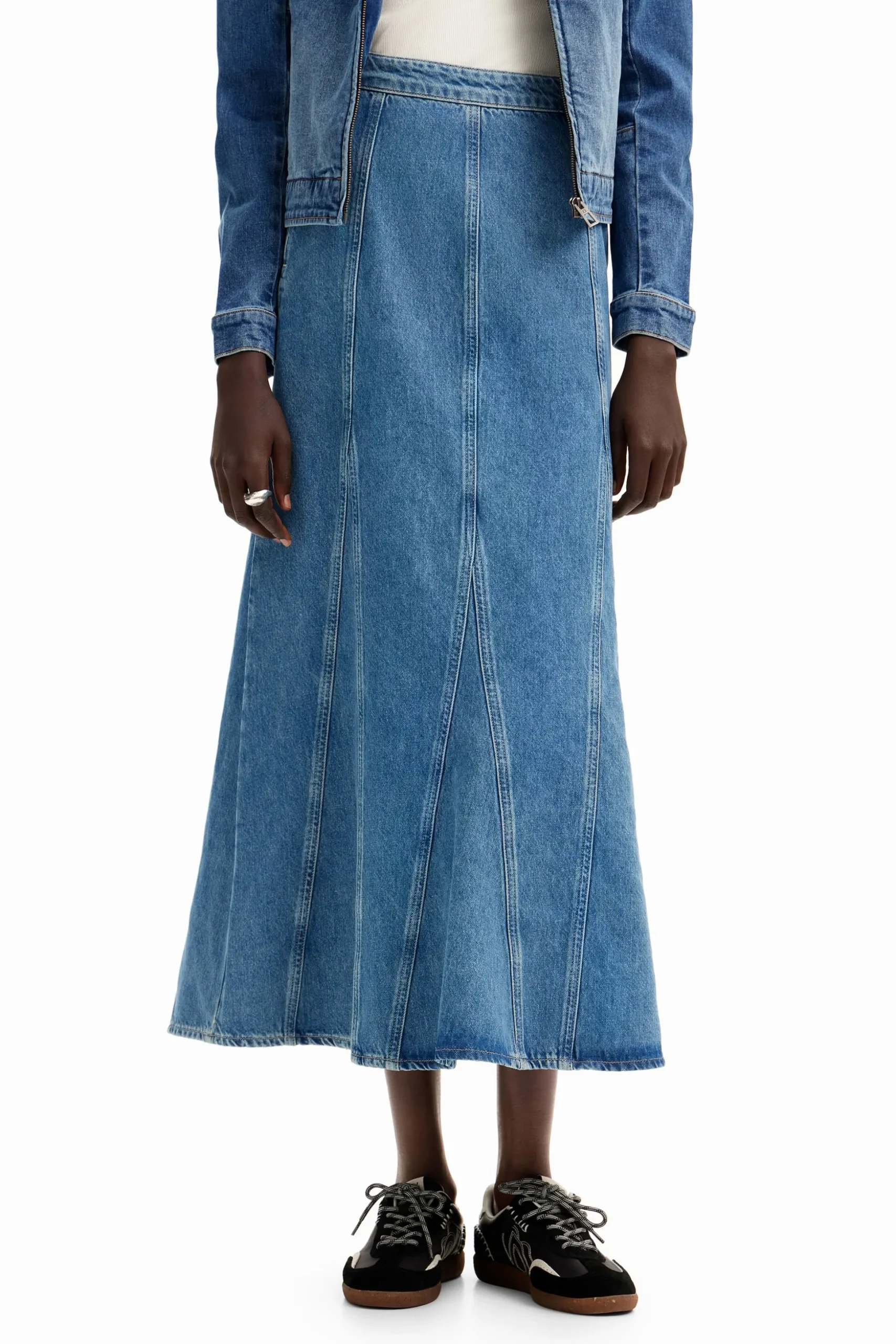 Falda larga denim