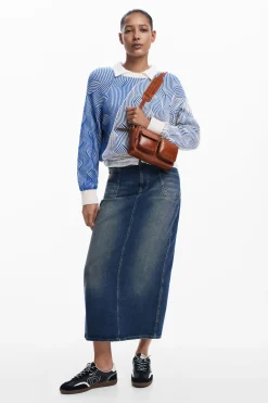 Falda midi denim