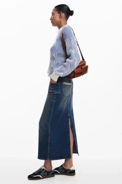 Falda midi denim