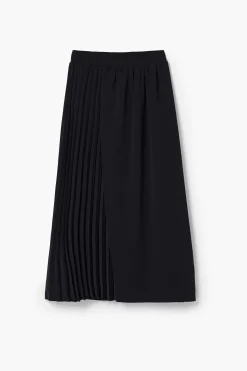 Falda midi pliegues
