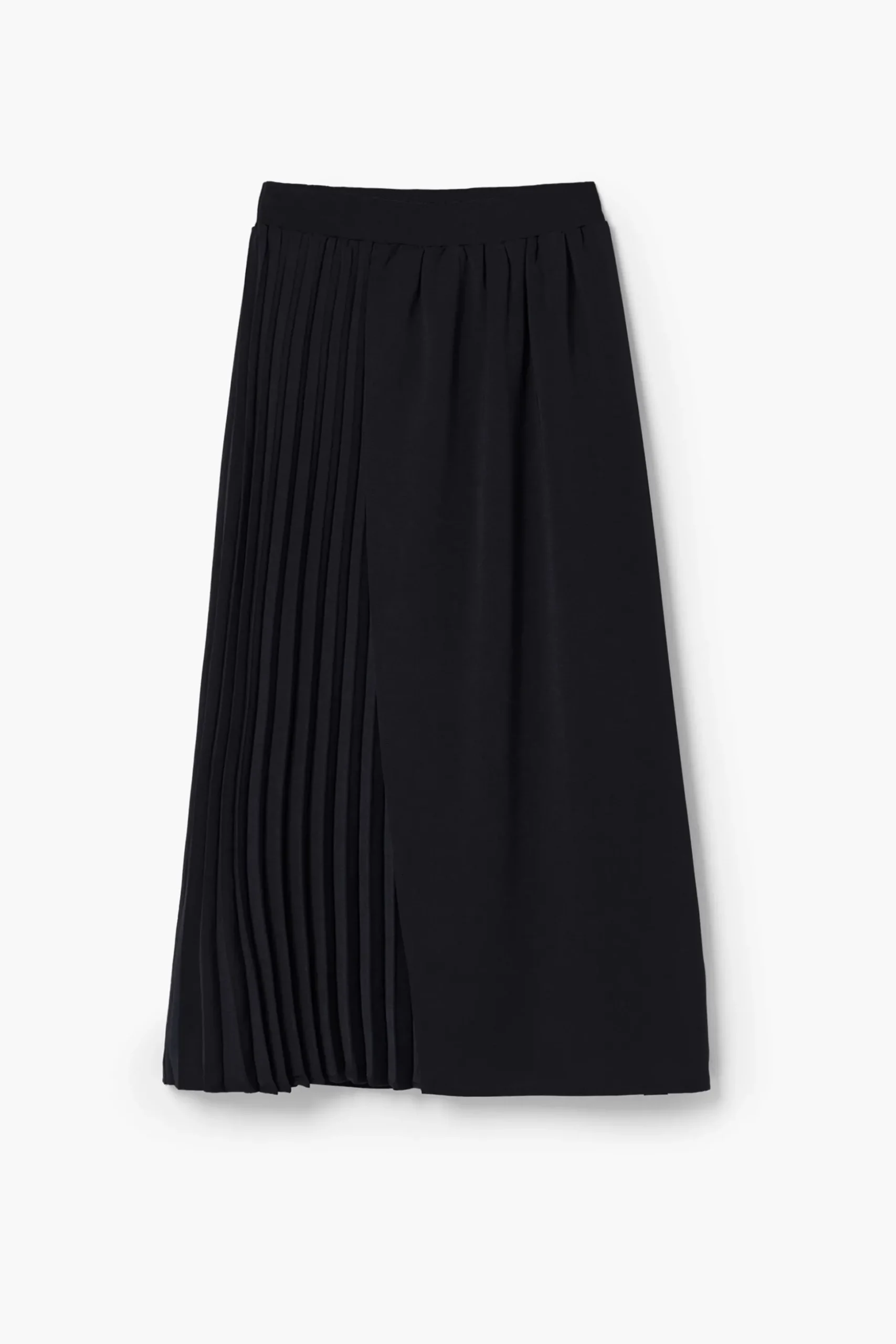 Falda midi pliegues