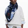 Foulard denim flores