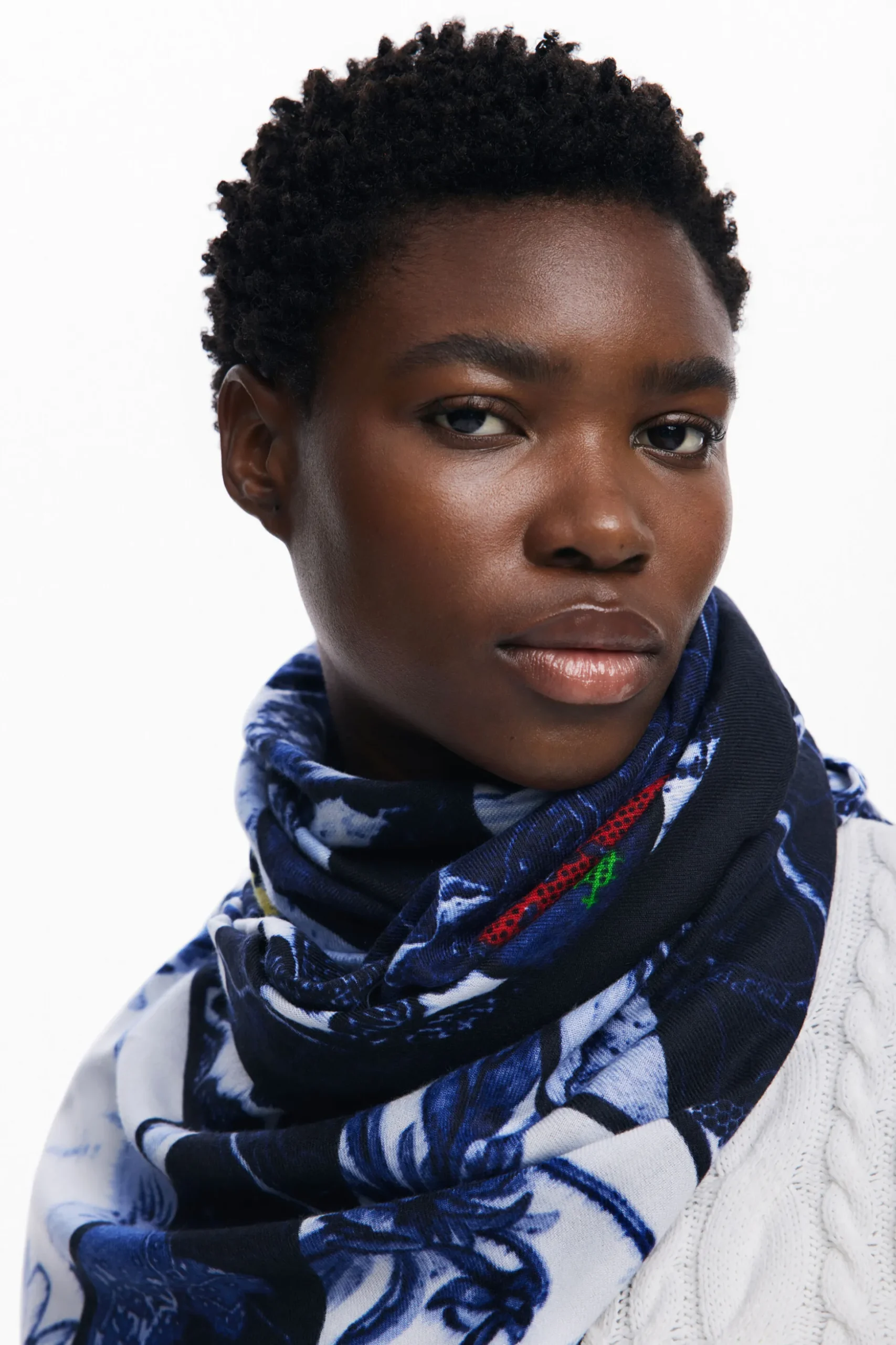 Foulard denim flores