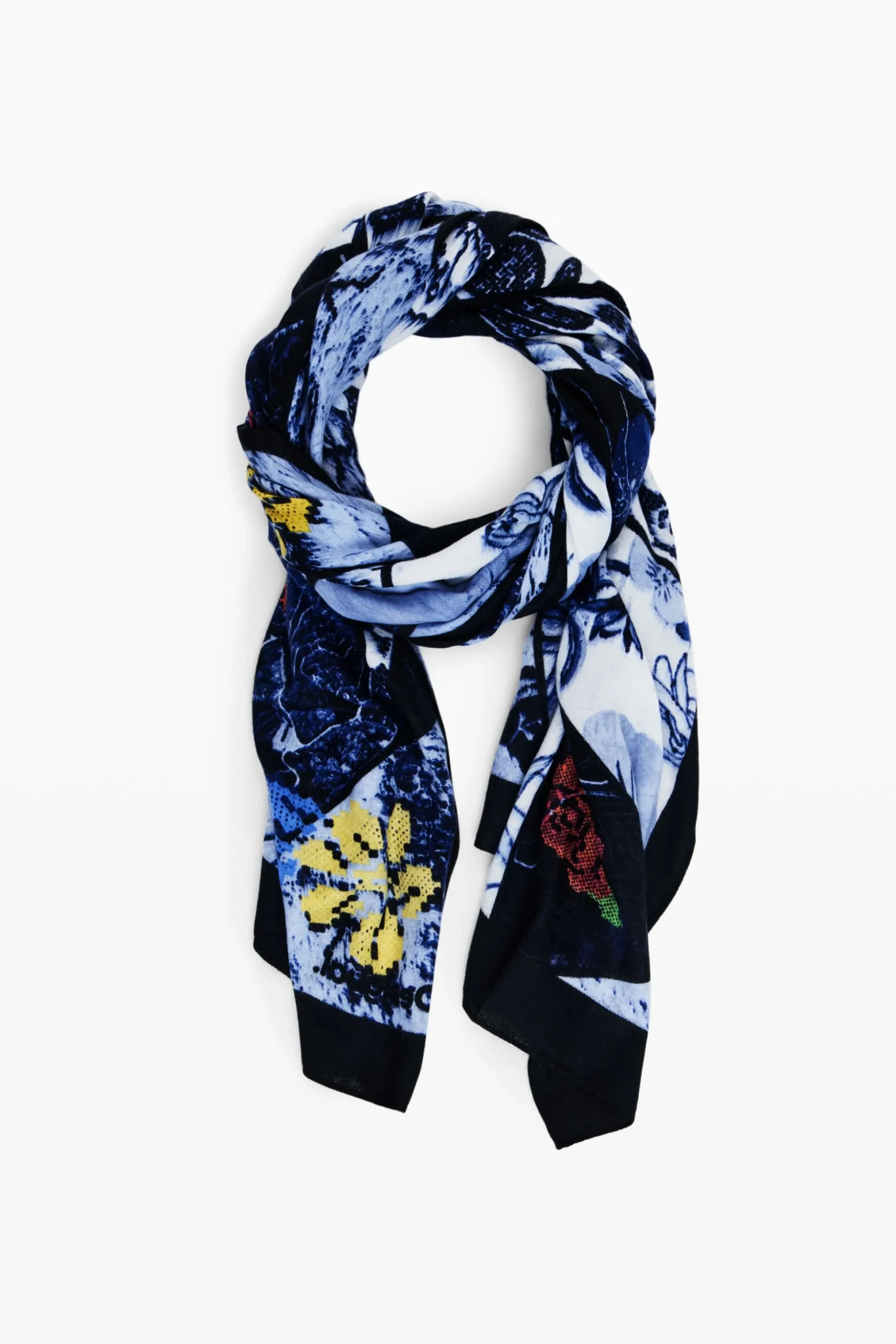 Foulard denim flores