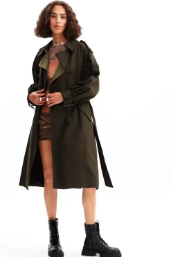 Gabardina oversize cinturón
