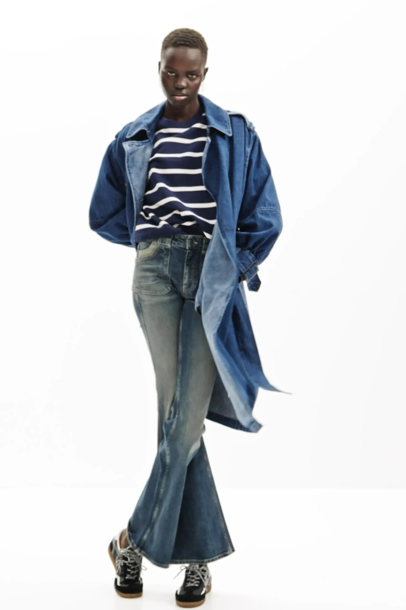 Gabardina oversize denim
