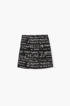 Minifalda estampado frases