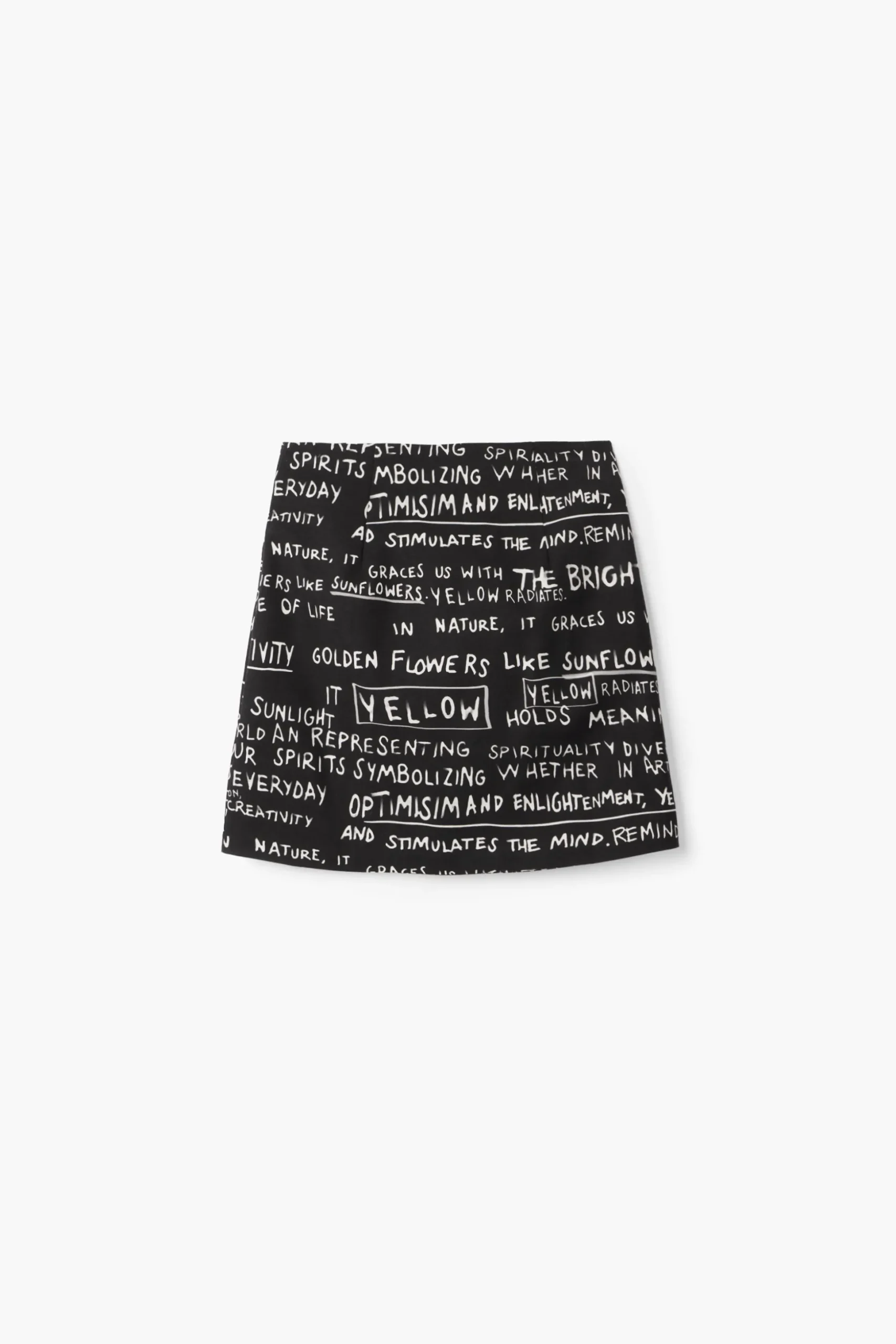 Minifalda estampado frases