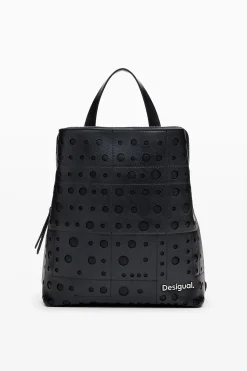 Mochila efecto piel círculos