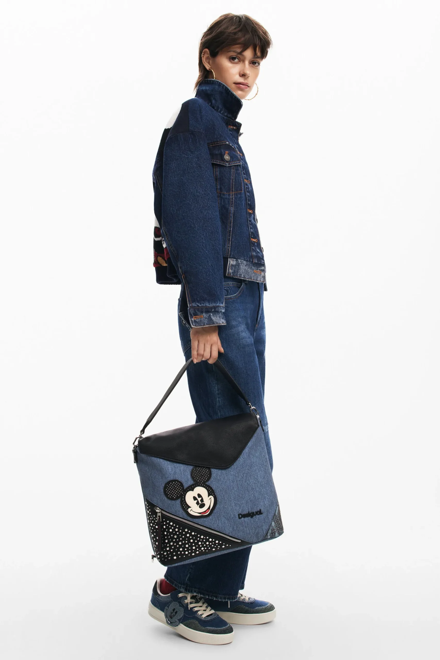 Mochila L denim Mickey