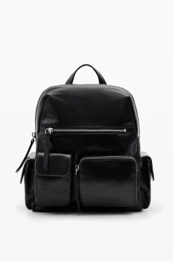 Mochila piel M bolsillos