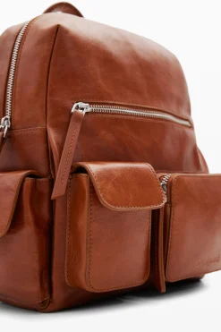 Mochila piel multibolsillo