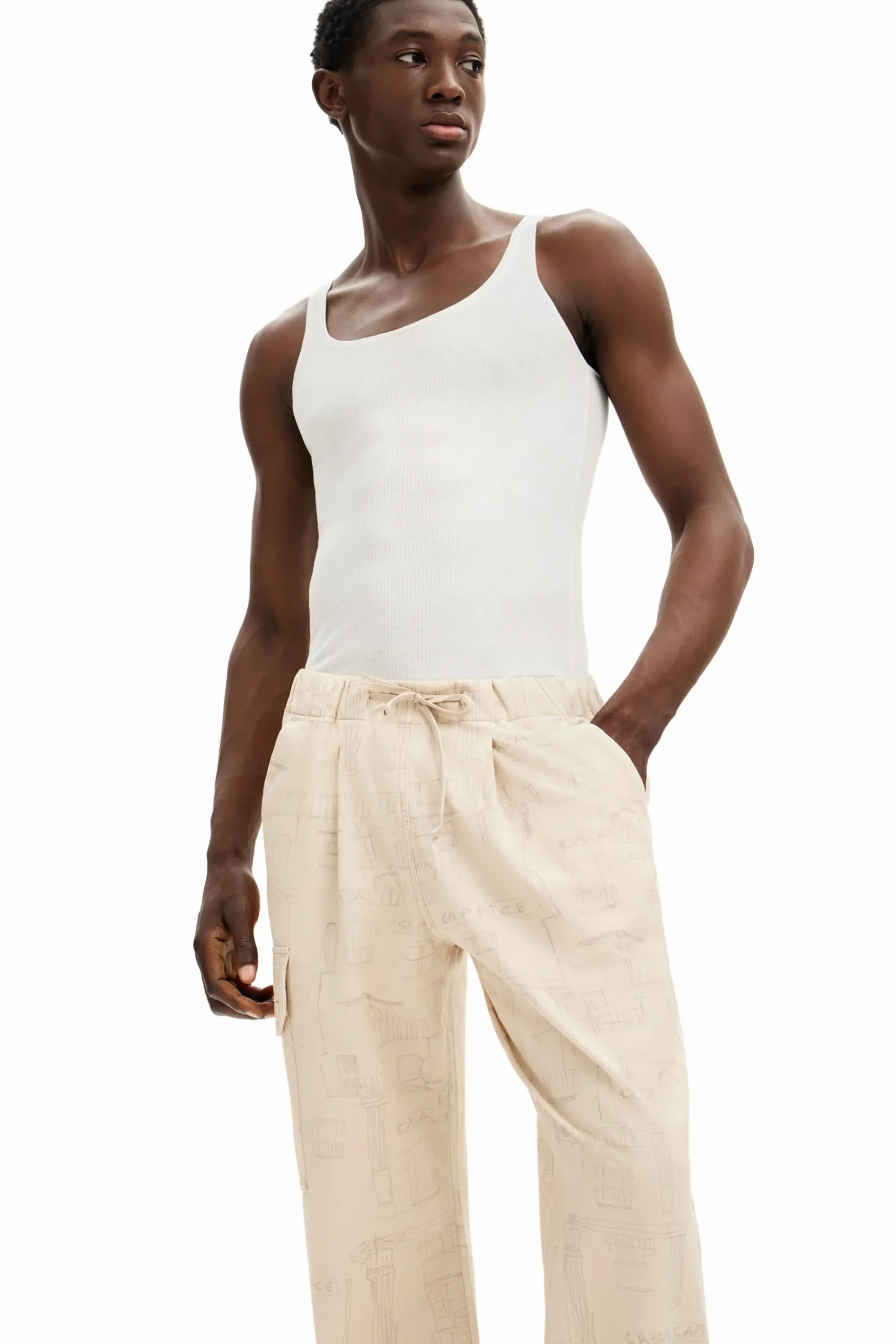 Pantalón cargo estampado