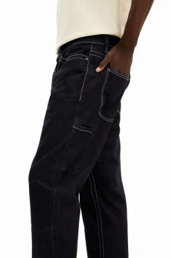Pantalón largo denim bolsillos