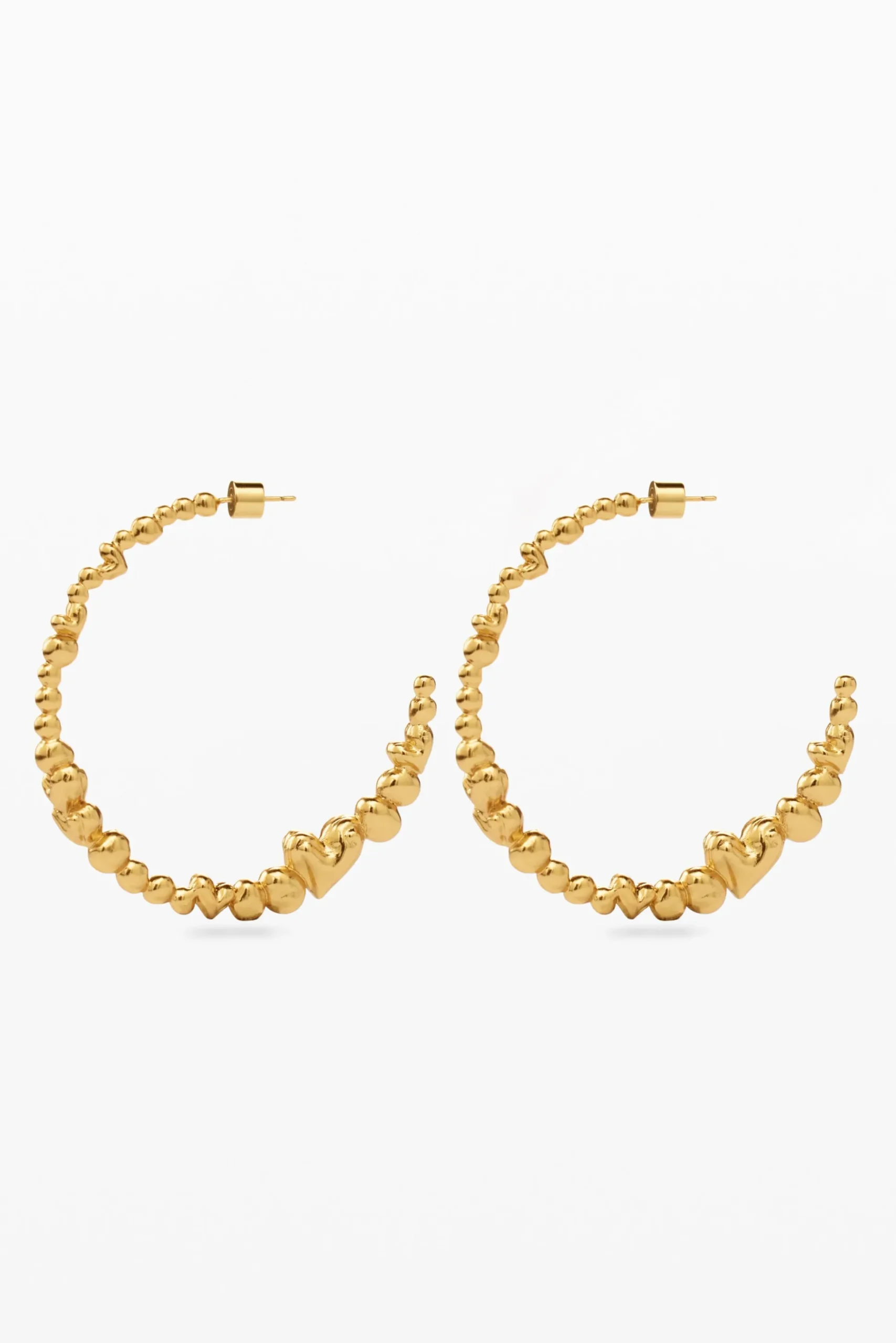 Pendientes aro corazones bañado en oro Zalio
