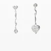 Pendientes asimétricos baño plata Zalio