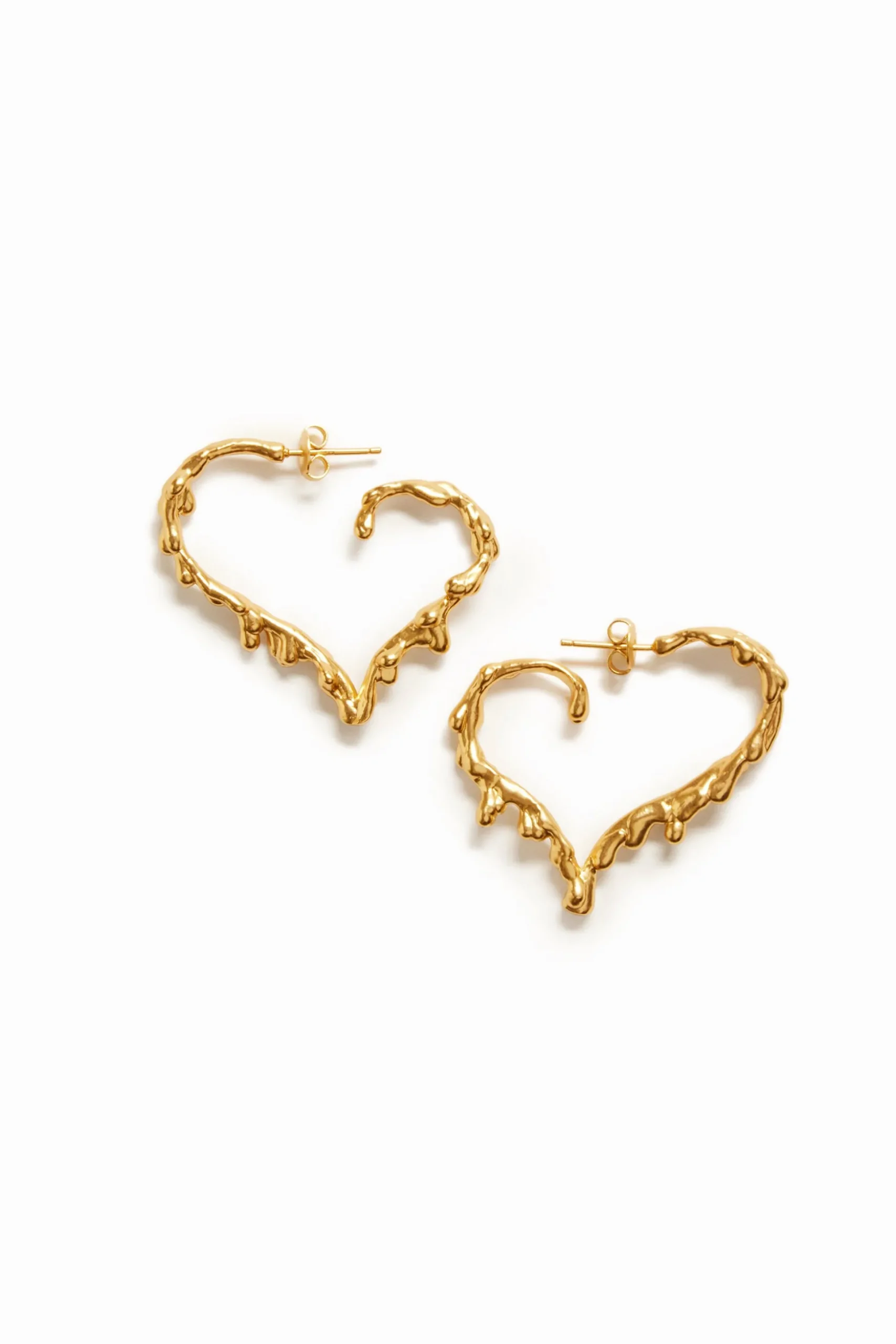 Pendientes corazón baño oro Zalio