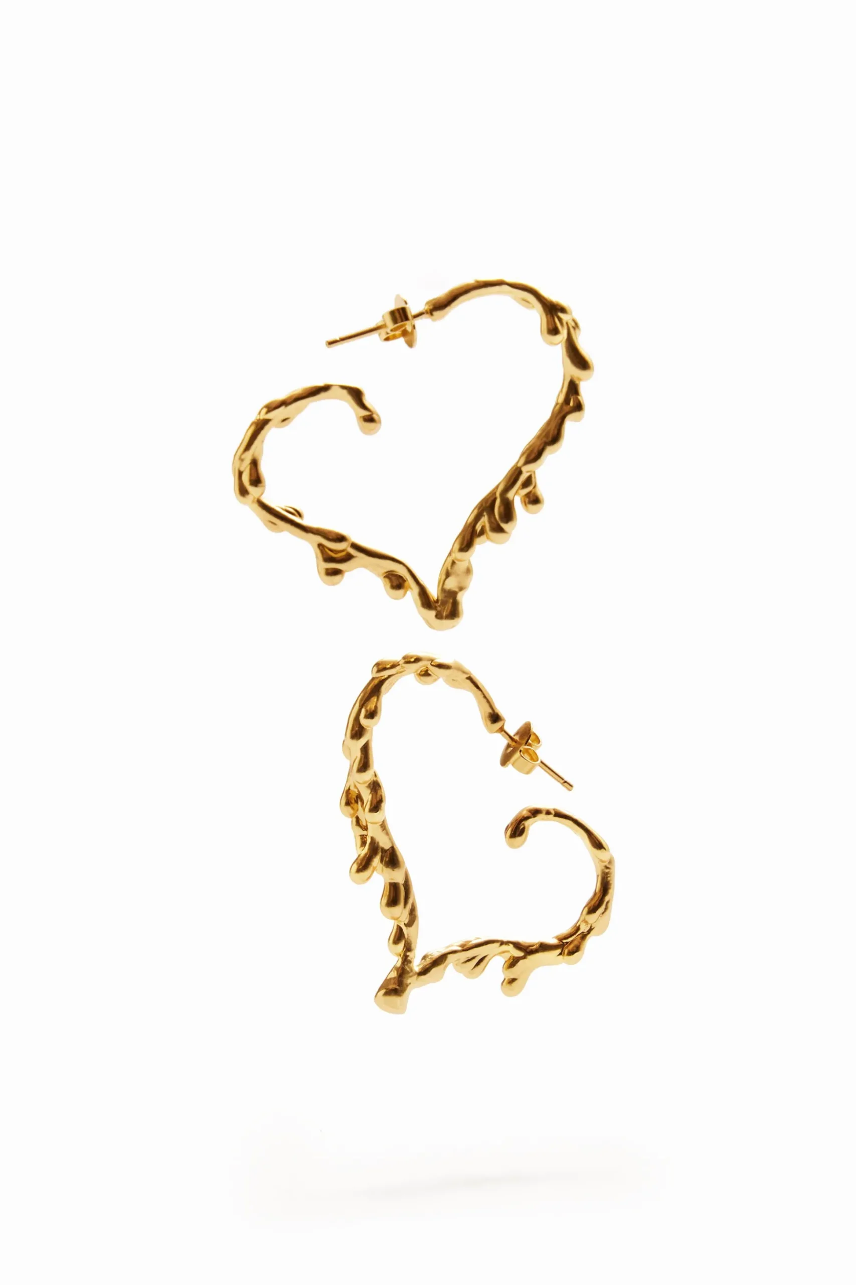 Pendientes corazón baño oro Zalio