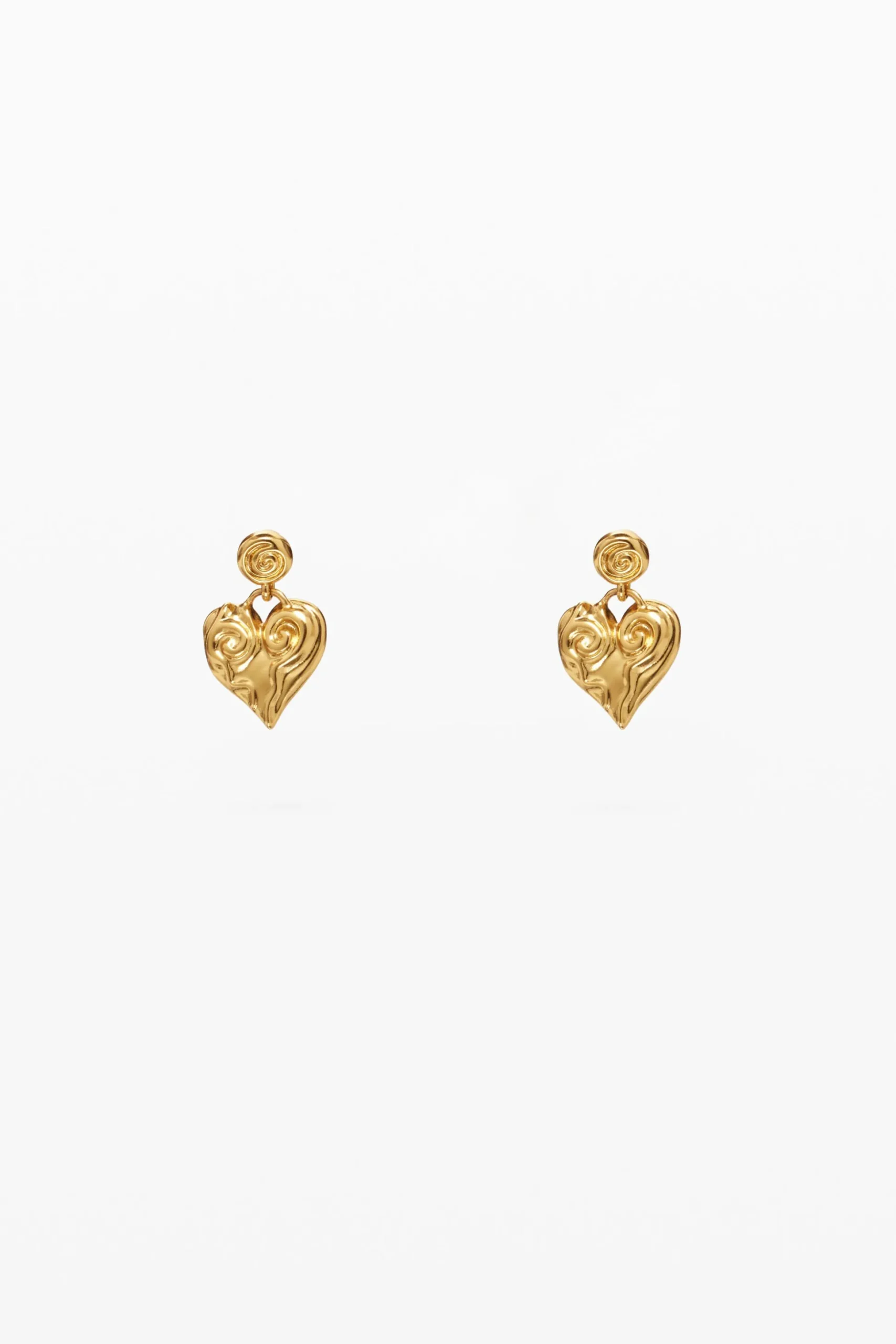 Pendientes corazón baño oro Zalio