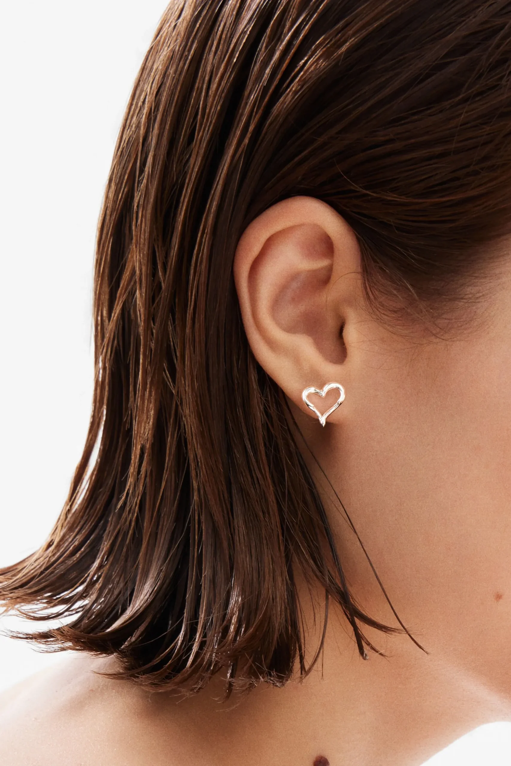 Pendientes corazón baño plata Zalio