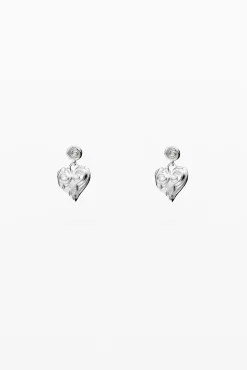 Pendientes corazón baño plata Zalio